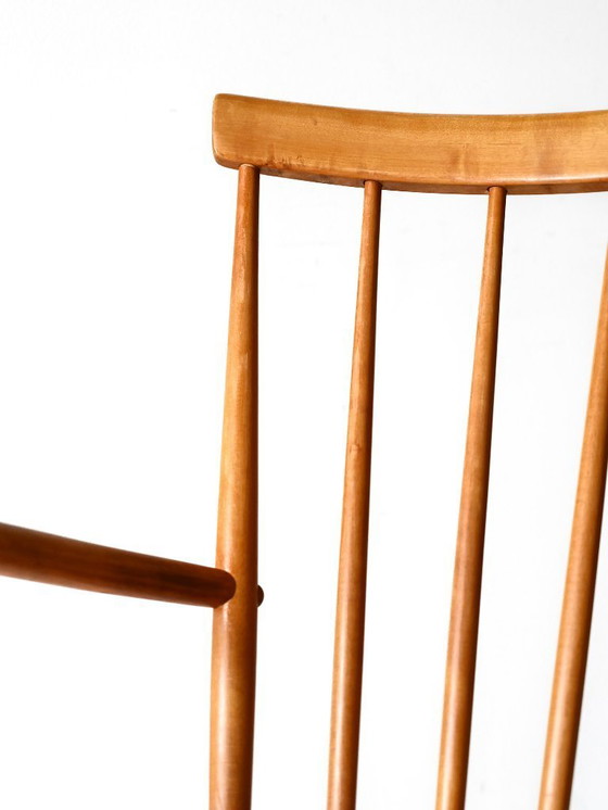 Image 1 of Sedia a dondolo scandinava anni '50/'60 in faggio e teak