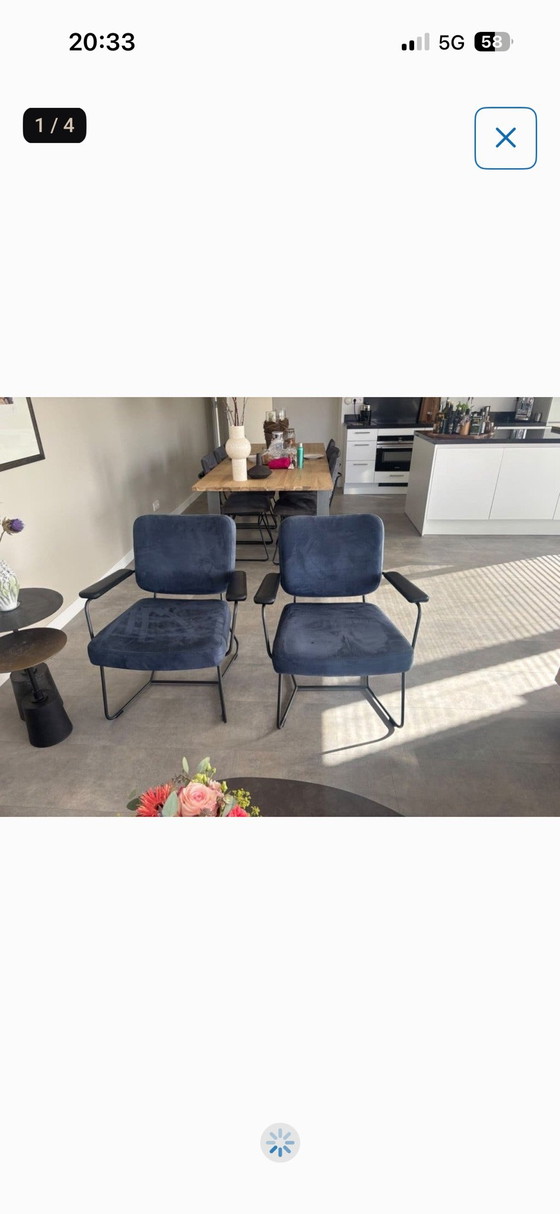 2 Bert Plantagie Kiko Armchairs | Dark Blue – Cotton (photo 5 of 5)