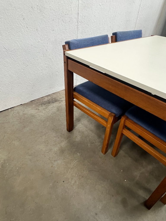 Image 1 of Vintage Extendable Dining Table with Chair, Cees Braakman for Pastoe, 1960s