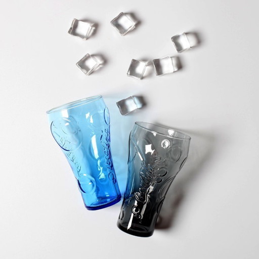 Set van 2 Coca-Cola glazen / Grijs en Blauw Luminarc voor McDonald's
