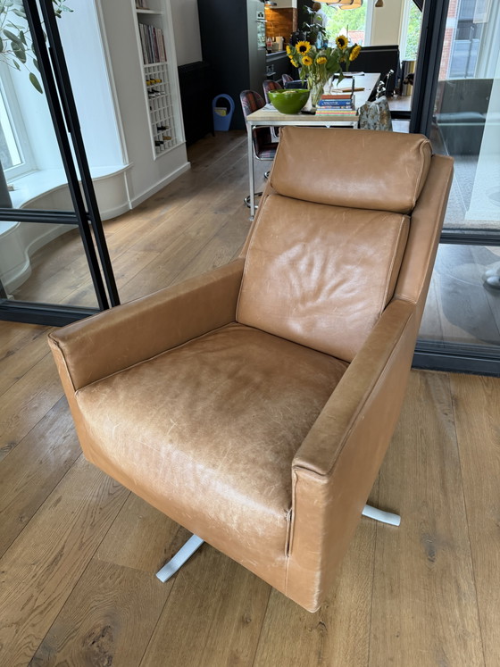 Linteloo Leren Draaifauteuil – Cognac – Met Mooi Patina Je – Draaistoelen, Leather (photo 3 of 5)