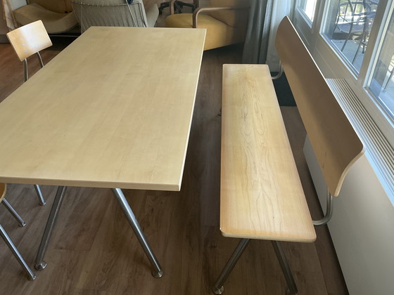 Image 1 of Bulthaup Kitchen Table With Bench And 3 Chairs