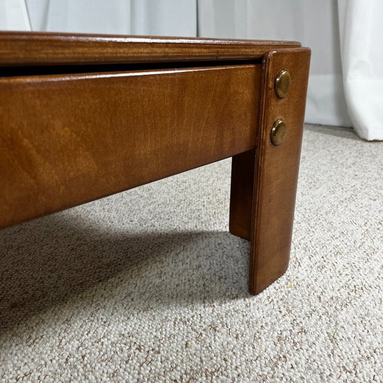 Tavolino da caffè quadrato modernista in impiallacciatura di faggio tinto teak, 1970/80 – Tavolini da caffè (photo 13 of 15)