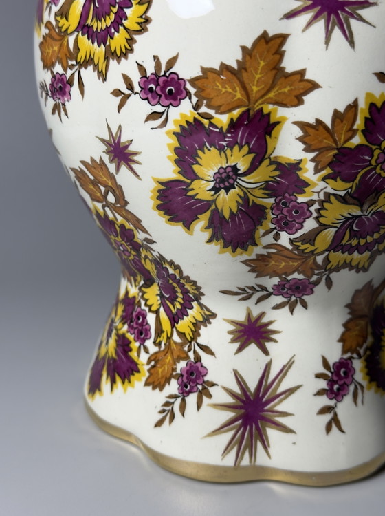 Image 1 of Boch Frères Keramis “Fleur de Saxe” Art Deco Vase
Belgium, circa 1930s