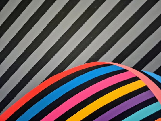 Image 1 of  Modern abstract schilderij "Flow in the Wind" – kleurrijk acryl op MDF van Franklin van Dam (95x95 cm)