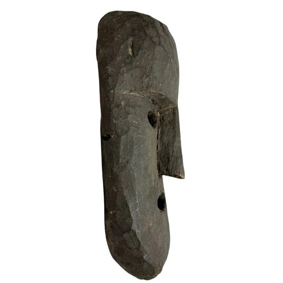 Wall Decor: Antique Nepalese Wooden Mask with Serene Appearance and Ritual Character – Sculpture (photo 4 of 6)