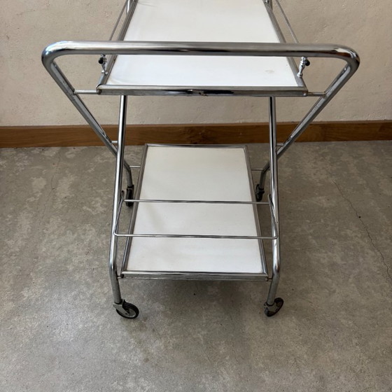 Image 1 of Vintage opklapbare serveerwagen