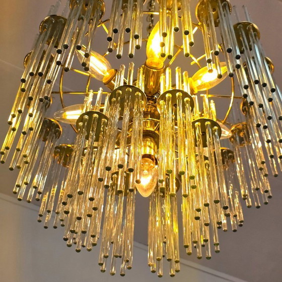 Image 1 of Lampadario Sciolari per Lightolier con bacchette in vetro anni '60