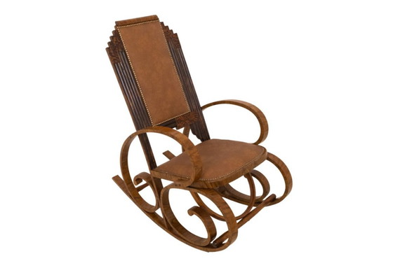 Image 1 of Paire de chaises à bascule uniques, Pologne, seconde moitié du 20e siècle.