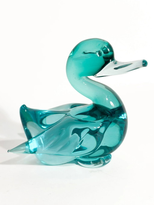 Green Murano Glass Duck Sculpture by Archimede Seguso 1950s – beeldhouwkunst
