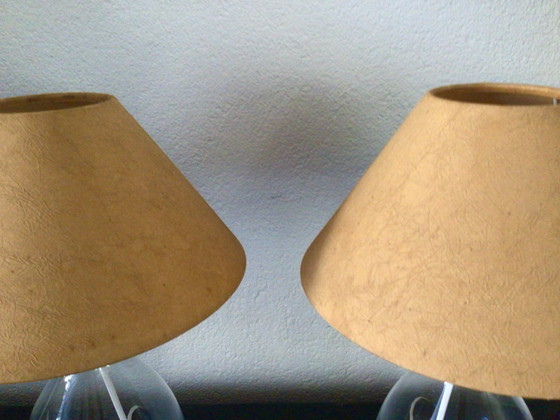 Set of 2 Vintage IKEA Table Lamps with Shade – Glass, Paper (photo 7 of 9)