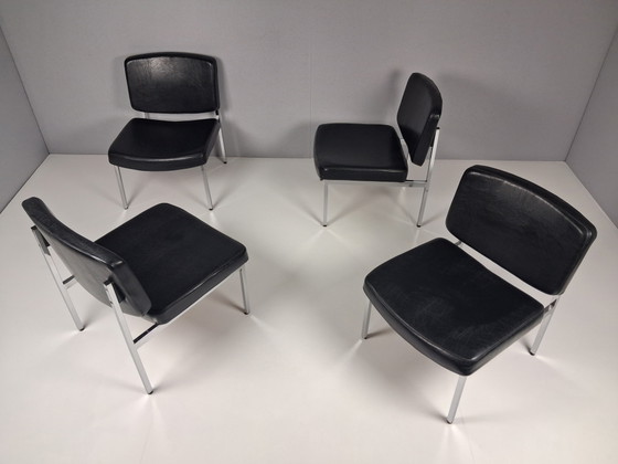 Set di 4 Poltrone Lounge Vintage, Anni '60 - '70 – Chrome, Skai (photo 11 of 11)