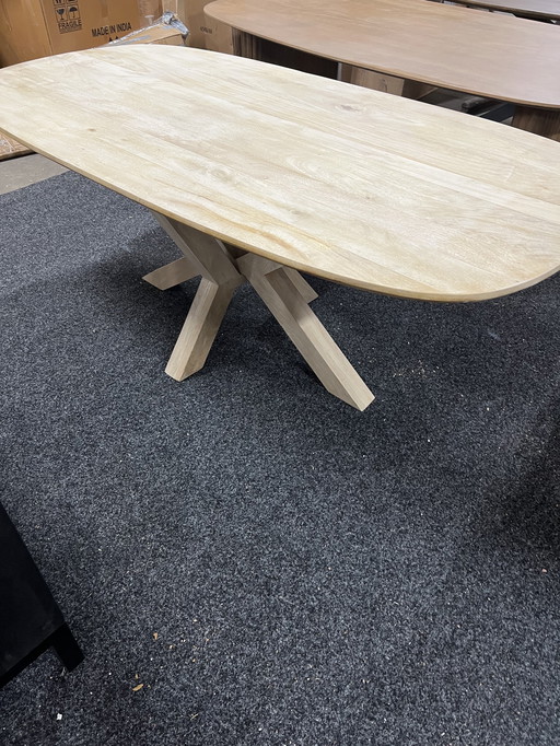 Oval Dining Table Tropical Mango Hardwood 200cm