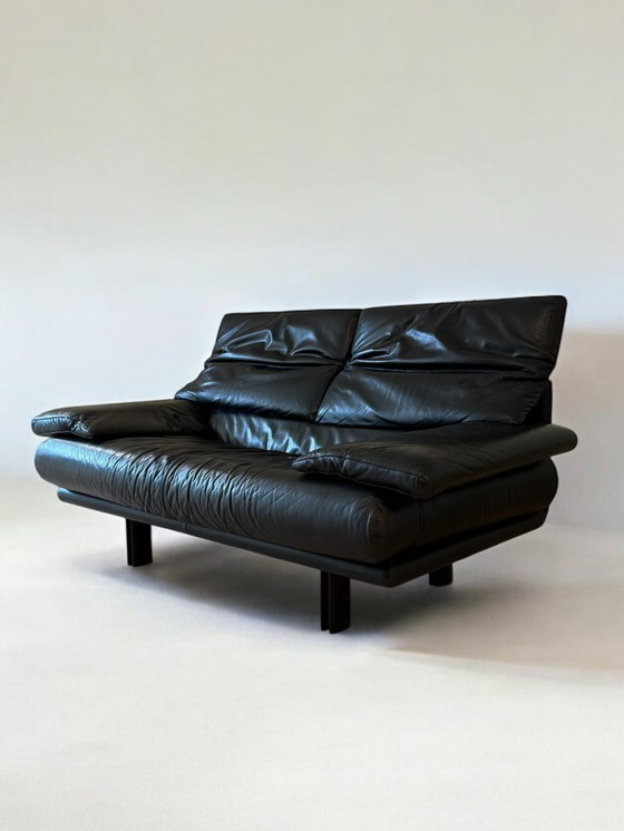 Image 1 of Canapé vintage Alanda 160 cm en cuir noir, par Paolo Piva pour B&B Italia