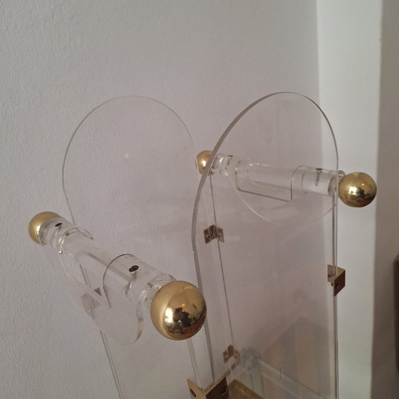 Image 1 of Porte-parapluie Fontana Arte des années 1970 en lucite/acrylique et laiton