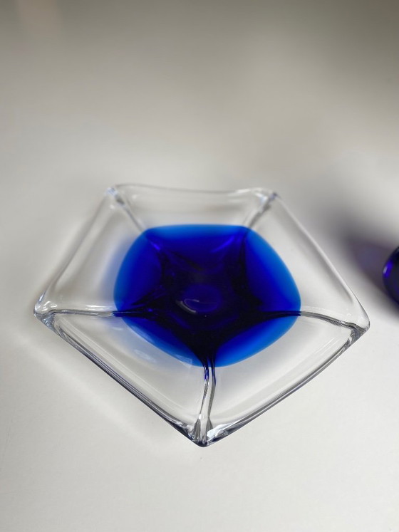 Image 1 of Murano vintage vase and bowl (blue)