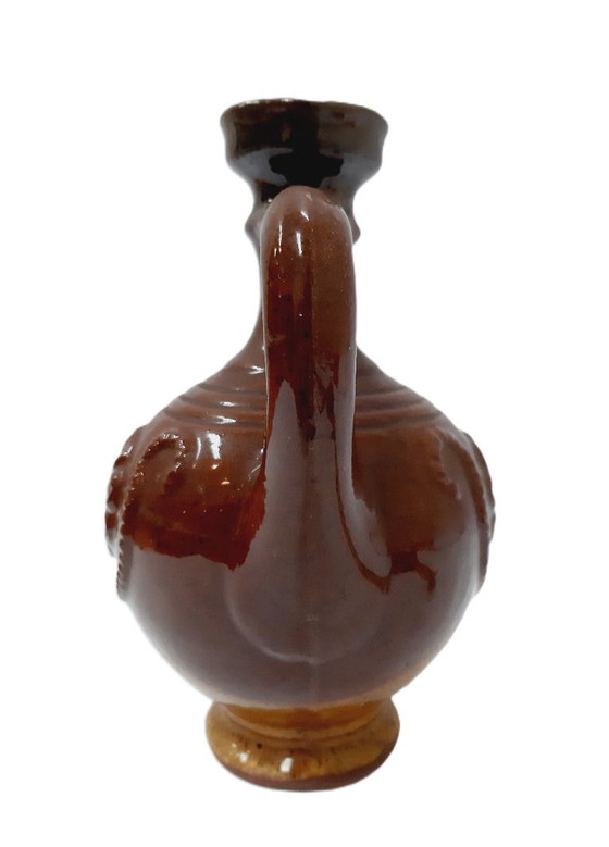Image 1 of Vintage glazed ceramic pitcher 14 cm