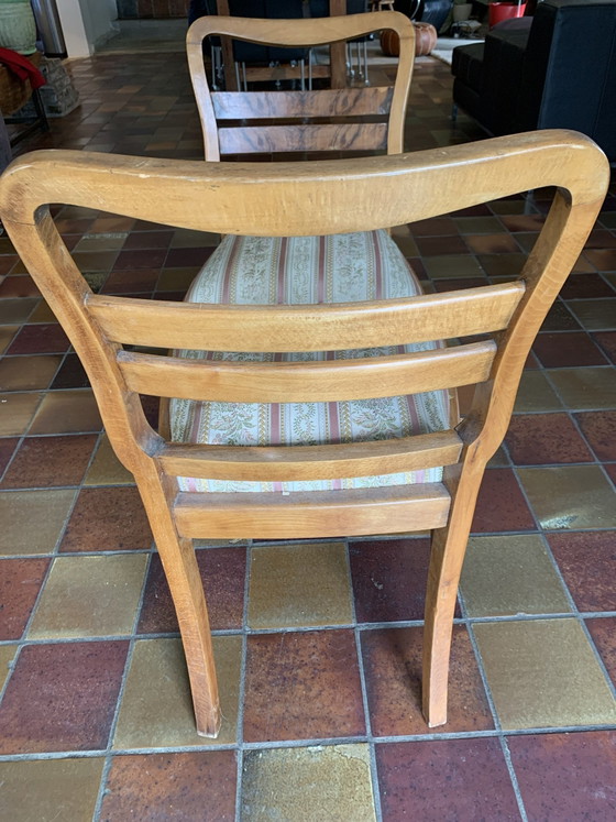 2 Sillas de comedor, Textil, Madera, Marrón (foto 5 de 9)