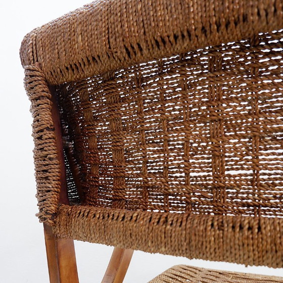 Image 1 of Coppia di poltrone in corda e legno - anni '60