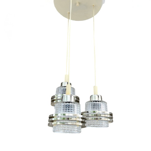 Mid-Century Modern Cascade Chandelier Pokrok Žilina, Czechoslovakia, 1970s