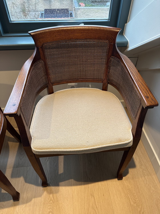 Image 1 of Set of 2 Vintage Bannink Art Nouveau armchairs – reupholstered - 70's/80's