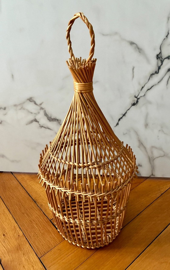 Vintage rattan birdcage 58 cm – Decorative Objects (photo 3 of 8)