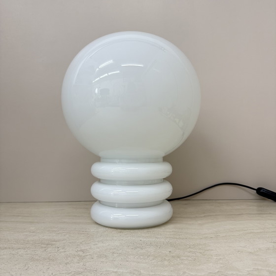 Image 1 of Lámpara de mesa de cristal lechoso Limburg Glashütte, década de 1970