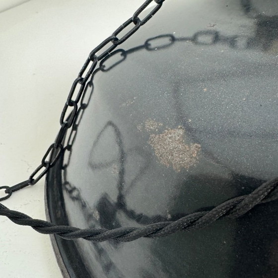Image 1 of ANCIENNE SUSPENSION D’ATELIER EMAILLEE INDUSTRIELLE 40 CM 