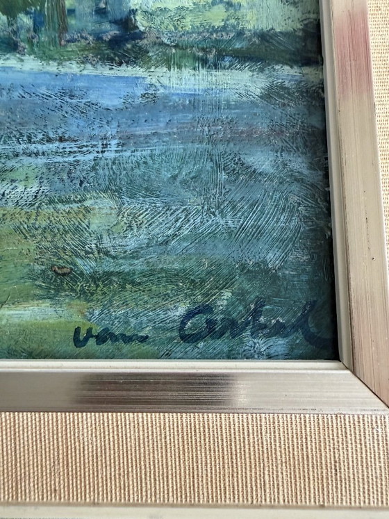 Original Oil Painting by Adriaan van Arkel (1924–2006) – Village View – Paintings & Drawings, Wood (photo 8 of 16)