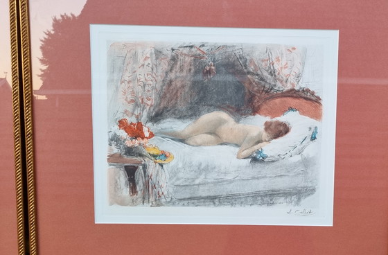 Image 1 of Pendentif Antoine Calbet (1860-1944) gravures nus féminins