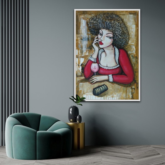 Image 1 of Natia Antadze "Lady with Wine Glass"