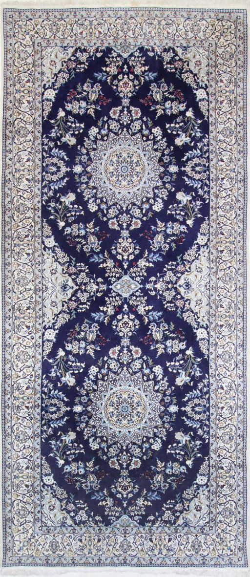 Tapis persan Nain 9 LA Fine en soie, noué à la main, 345 x 150 cm
