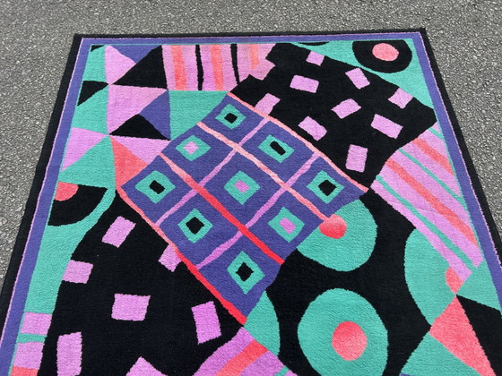Image 1 of Tapis à poils courts style Memphis vintage des années 1980