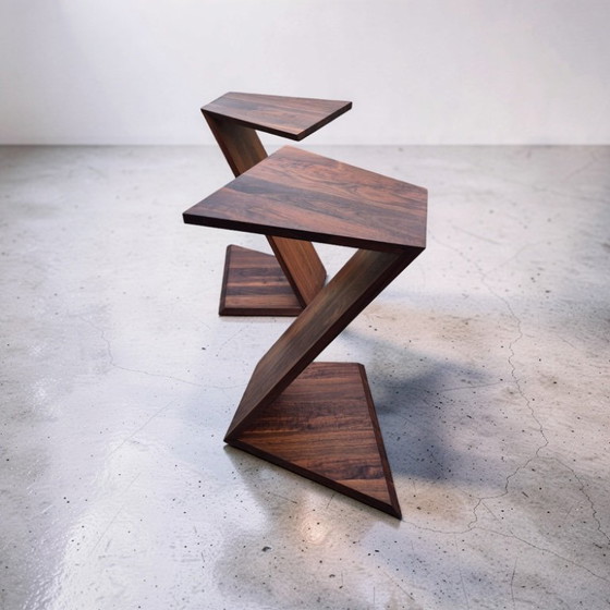Set di 2 tavolini laterali modernisti, Paesi Bassi, anni '90 – Wood (photo 3 of 12)