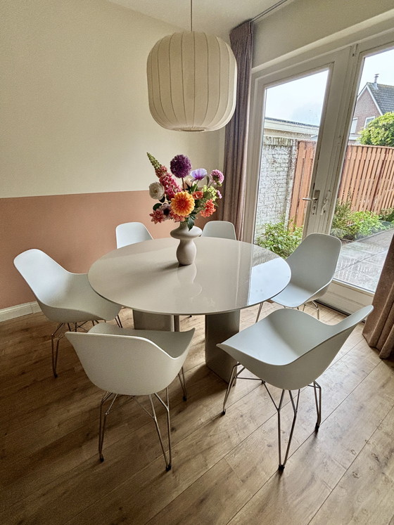Image 1 of 6x Kubikoff Diamond Dimple chairs white