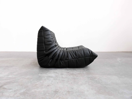 Vintage Design Armchair Ligne Roset Togo, Leather, Black (photo 4 of 8)