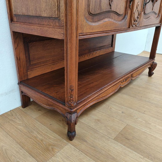 Credenza antica vintage, comò, credenza con vetrina con piano in marmo – Credenze con vetrina, Legno (photo 11 of 18)