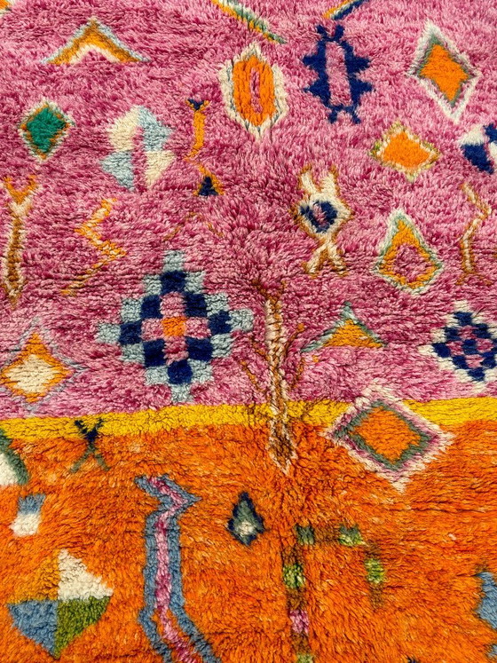 Pink and Orange Moroccan Berber Rug 150x200 cm – Handwoven Boujad Wool Carpet – Rugs & carpets, Vintage (photo 5 of 8)