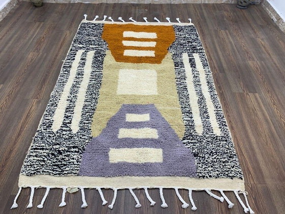 Alfombra tradicional artesanal de pura lana, tamaño 150 x 350 cm. – Aime Té, Wool (photo 6 of 10)