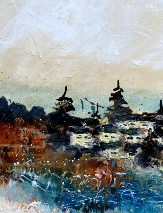 Inverno nella mia campagna – P. Ledent, Arte, Wood, Canvas (photo 2 of 5)