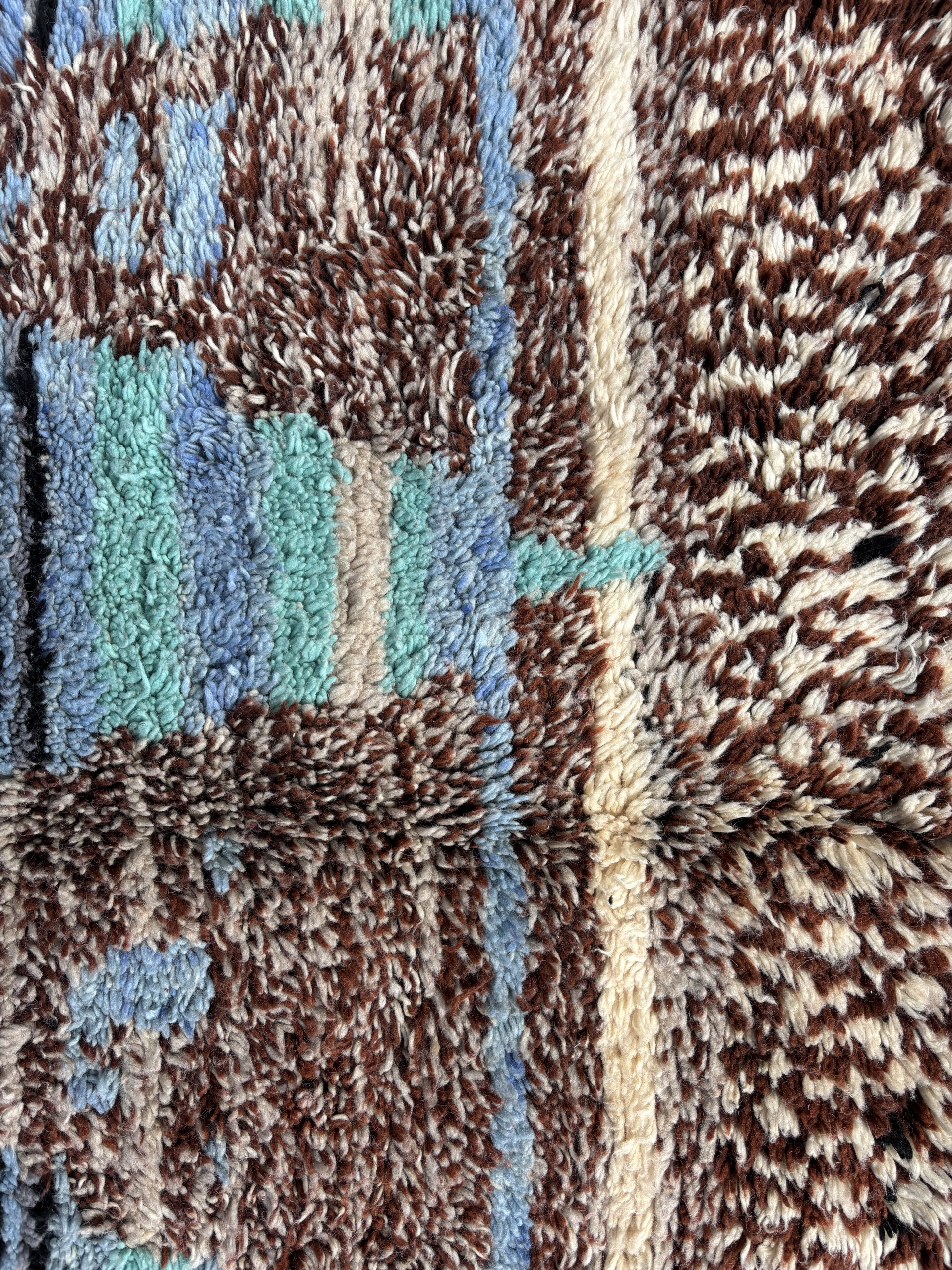 Colorful Moroccan Mrirt Wool Rug 160x240 cm – Blue Abstract High