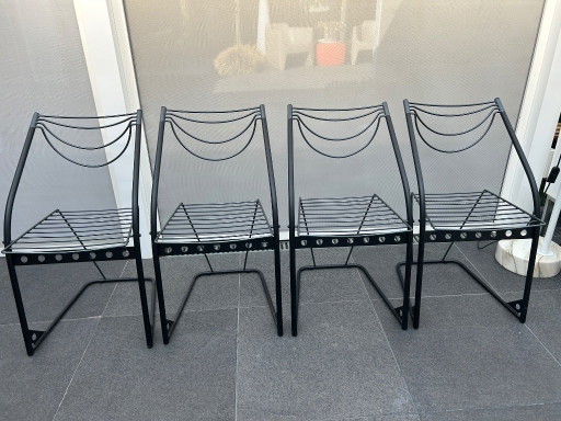 4 sillas de comedor posmodernas – eetkamerstoelen, Iron, Vintage