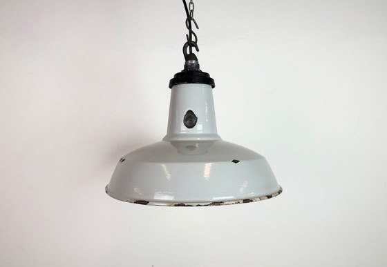 Image 1 of Suspension industrielle en émail gris, années 1960