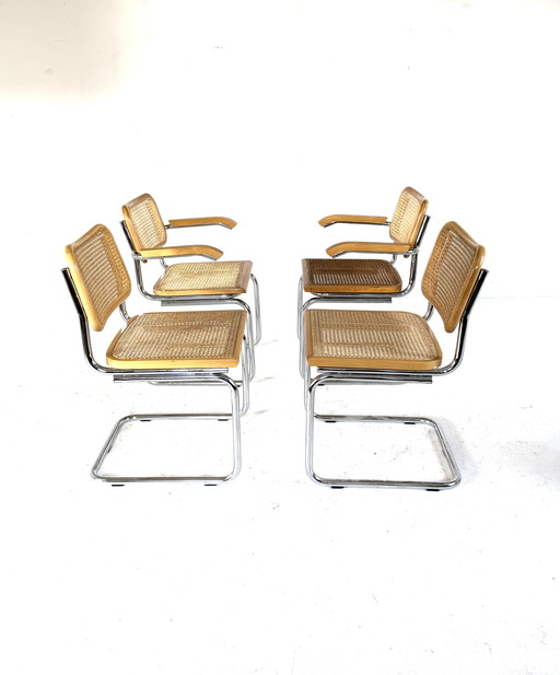 4x vintage Cesca eetkamerstoel, Italië ‘70
