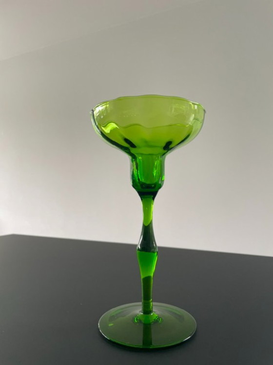 Image 1 of Vintage Scandinavische Glazen Kandelaar