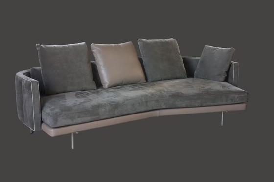 Image 1 of Minotti Torii sofá 250cm + puf cuero / ante