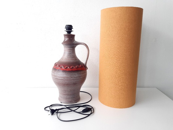 Image 1 of Lampadaire vintage de l'Allemagne de l'Ouest avec abat-jour unique fait à la main par nos soins