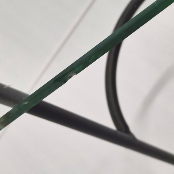 Image 1 of Vintage salontafel uit de jaren 50, zwart gelakt staal en glas, jaren 50, DLG Pierre Guariche