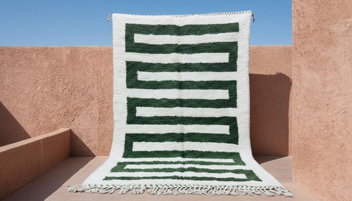 Ecru Berber tapijt met geometrische patronen 200/300 cm – vloerkleden en tapijten, Wool