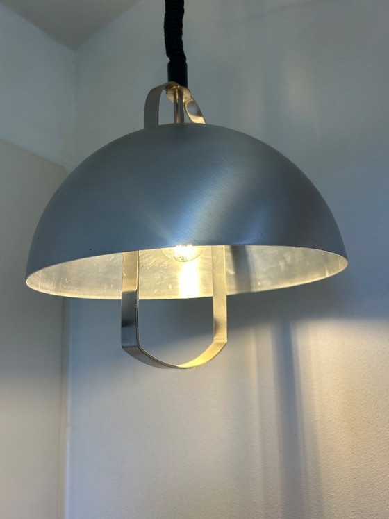 Image 1 of lustre up and down en métal brossé 1970